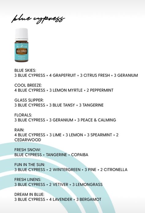 Cypress Oil Blends, Blue Cypress Diffuser Blend, Cypress Essential Oil Blends, Cypress Diffuser Blends, Diffuser Blends Young Living, Blue Cypress, Diffuser Oils, Oils Essential, Cypress Oil