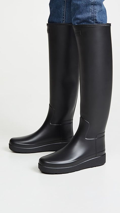 Hunter Boots Refined Creeper Tall Boots | SHOPBOP Womens Hunter Boots, Creeper Boots, Hunter Boots Outfit, Botas Western, Horse Riding Boots, Fashionable Snow Boots, Equestrian Boots, Wellies Boots, Hunter Rain Boots