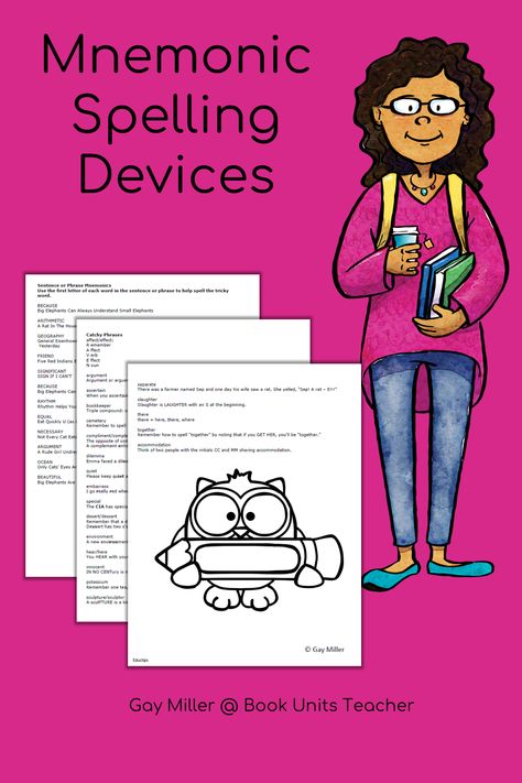 Teaching students mnemonic spelling devices is a great way to improve spelling. Add some of these to your lessons. 1st Grade Spelling, Mnemonic Devices, Classroom Helpers, Catchy Phrases, Grade Spelling, Tricky Words, Small Elephant, Teaching Spelling, Context Clues