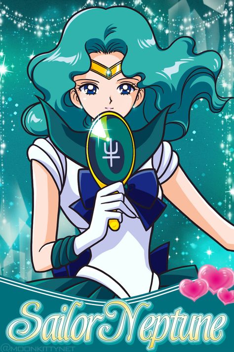 I always thought I looked like sailor Neptune. if i wasn't wearing glasses and my hair was a teal color. Neptune Wallpaper Aesthetic, Sailor Neptune Wallpaper, Neptune Wallpaper, Sailor Moon Drops, Arte Sailor Moon, Sailor Scout, Sailor Senshi, Sailor Pluto, Sailor Neptune