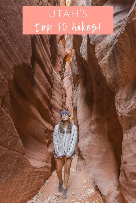 10 must-do hikes in Utah in national parks and salt lake city! Utah Travel Guide, Hikes In Utah, Utah Hiking, Utah Vacation, West Coast Trail, Utah Adventures, Utah Road Trip, Travel Guide Book, Hiking Photography