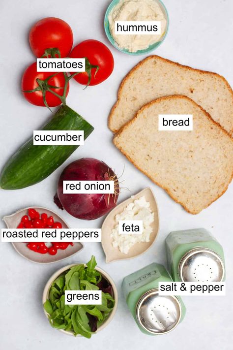 Mediterranean Veggie Sandwich, Low Calorie Sandwich, Mediterranean Sandwich, Veggie Sandwich Recipes, Vegetarian Sandwich Recipes, Jeff Mauro, Vegan Grocery List, Healthy Sandwich Recipes, The Food Network