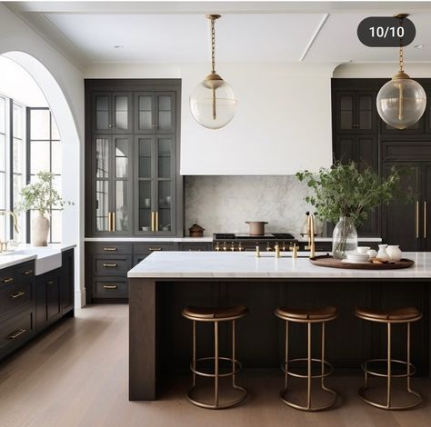 Moody Contemporary Kitchen, Dark Kitchen Aesthetic, Ikea Closets, Country Kitchen Lighting, Navy Cabinets, Classic Kitchen Design, Kitchen Showroom, New House - Kitchen, Kitchen Stove