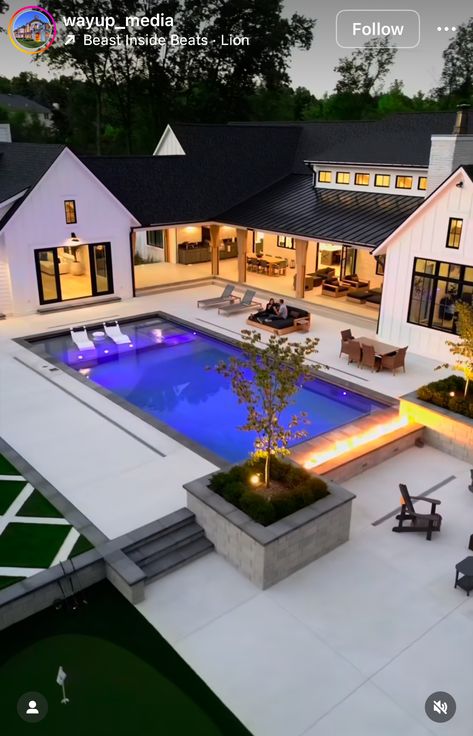 Modern Pool House, Dream Backyard Pool, Pool House Designs, Pools Backyard Inground, Outdoor Patio Designs, Pool Landscape Design, Luxury Pools, Backyard Pool Designs, Dream Backyard