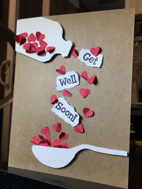 Ideas For Get Well Cards, Get Well Soon Diy Gifts, Get Well Craft, Pop Up Get Well Cards Diy, Creative Get Well Soon Cards, Diy Get Well Cards Handmade, Get Well Poster Ideas, Get Well Cards Handmade Cute Ideas, Get Well Soon Crafts For Kids