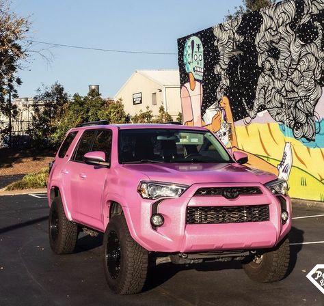 Girly 4runner, Pink Toyota 4runner, 4runner Accessories Girly, Pink 4runner, 4 Runner Aesthetic, 4runner Wrap, 4runner Aesthetic, Toyota Aesthetic, Ford Runner