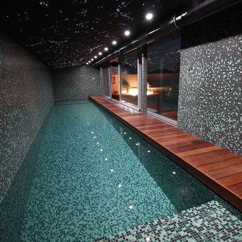 Private Residence Bratislava Slovakia 3 Modern Pool And Spa, Underground Swimming Pool, Secret Rooms In Houses, Mansion Aesthetic, Indoor Swimming Pool Design, Swimming Pool Mosaics, Mosaic Pool Tile, Indoor Pool Design, Piscina Interior