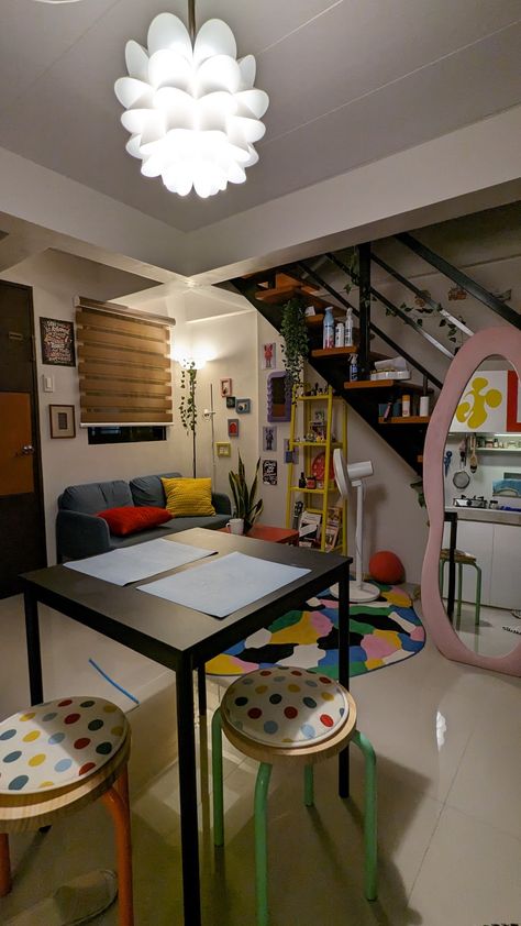 Small apartment Colorful Interior Vibrant Colors Primary Colors Interior Design Maximalist Funky Funky Interior, Funky Interior Design, Pop Art Design, Art Designs, Pop Art, Loft, Art Design, Apartment, Interior Design