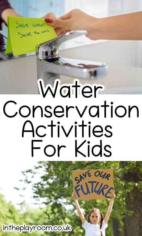 8 Simple and Fun Ways for Kids to Conserve Water - In The Playroom Save Water Activities For Kids, Water Conservation Activities, Summer Literacy Activities, How To Save Water, Conservation Activities, Water Kids, Free Activities For Kids, Conserve Water, Rainy Day Fun