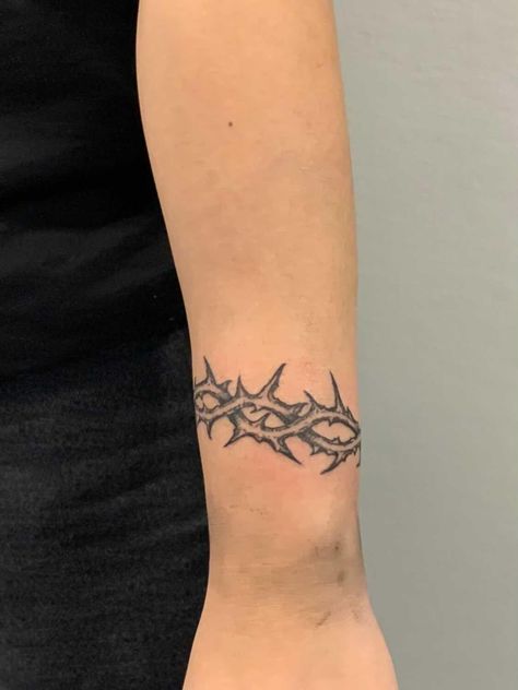 Wrap Around Thorn Tattoo, Crown Of Thorns Tattoo Around Wrist, Thorn Tattoo Wrist, Thorn Wrist Tattoo, Thorn Arm Tattoo, Thorn Tattoo For Women, Wrist Sleeve Tattoo, Rose Thorn Tattoo, Crown Of Thorns Tattoo