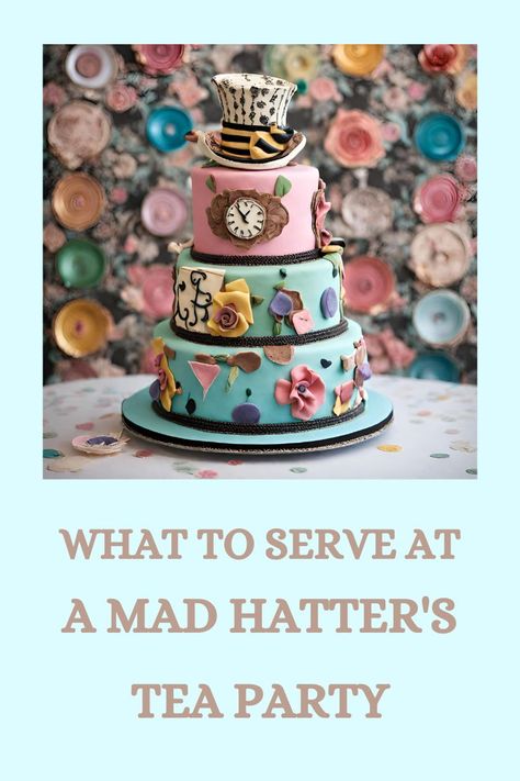 What to serve at a Mad Hatter's tea party. Lot of ideas and inspirations Tea Party Food Ideas, Mad Hatter Tea Party Invitations, Vintage Tea Party Dresses, High Tea Wedding, Tea Party Menu, Victorian Tea Party, Tea Party Ideas, Alice In Wonderland Tea Party Birthday, Mad Hatter Party