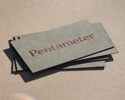 Pentameter Studio, Brand Identity – Business Cards #design #businesscards #foil #copper #gfsmith Copper Branding, Studio Brand Identity, Business Cards Design, Foil Packaging, Digital Innovation, Name Card Design, Stationary Design, Cards Design, Brand Experience