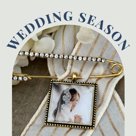 Wedding season is finally here again! Our photo charms are the perfect wedding accessory for capturing special memories on your wedding day. Stylish and sentimental! #weddingseason #bridalaccesories #weddingplanner #weddingbouquet #weddingjewelry #perfectpendantsplus Bridal Accesories, Photo Charms, Wedding Pins, Blue Pin, Make Photo, Bright Gold, Diy Photo, Simple Colors, Something Blue