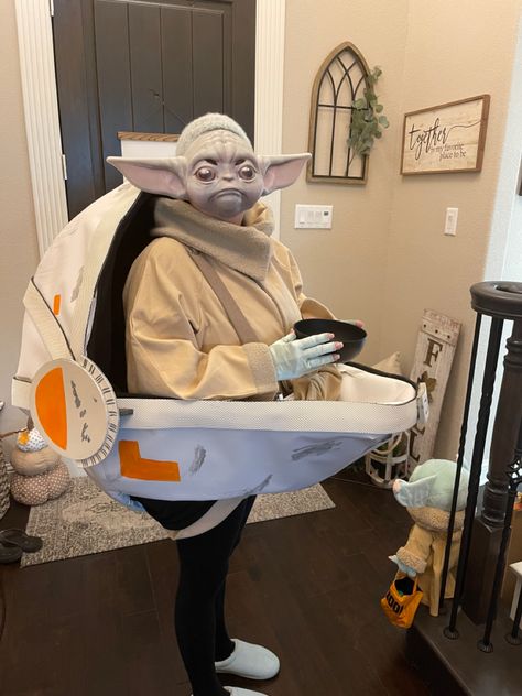 Grogu Costume Women, Diy Grogu Costume, Grogu Cosplay, Grogu Costume, Baby Yoda Costume, Cat Costume Diy, Yoda Costume, Kid Halloween, Carnival Ideas