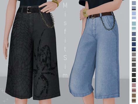 The Sims Resource - Baggy Jorts for female version 2 Jorts Sims Cc, Sims 4 Female Bottoms, Baggy Sims 4 Cc, Sims 4 Cc Trainers, Sims 4 Cc Baggy Jorts, Baggy Jeans Sims 4 Cc, Sims 4 Sims Resource, Sims 4 Cc Tomboy Clothes, Sims 4 Baggy Jeans Cc