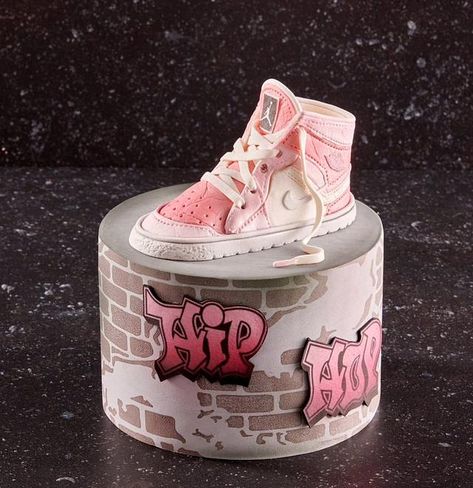 Sneaker Ball Cake, Jordan Birthday Cake, Hip Hop Cake, Hip Hop Birthday Cake, Sneakers Cake, Sneaker Cake, Jordan Cake, Hot Pink Cakes, Birthday Drip Cake