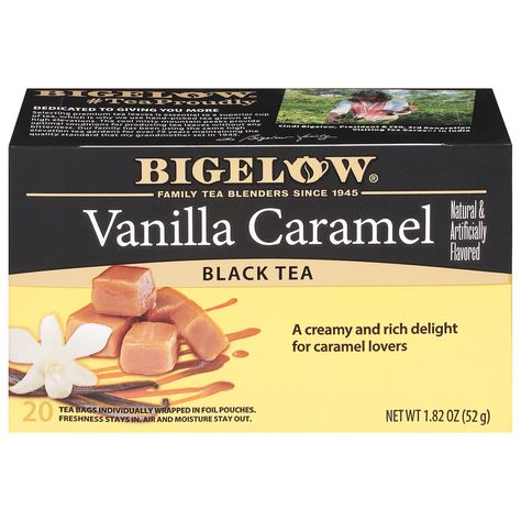 Bigelow Vanilla Caramel, Black Tea, Tea Bags, 120 ct (case of 6 boxes) Caramel Tea, Bigelow Tea, Decaf Tea, Black Tea Blends, Black Tea Bags, Vanilla Caramel, Caffeine Content, Premium Tea, Tea Gifts