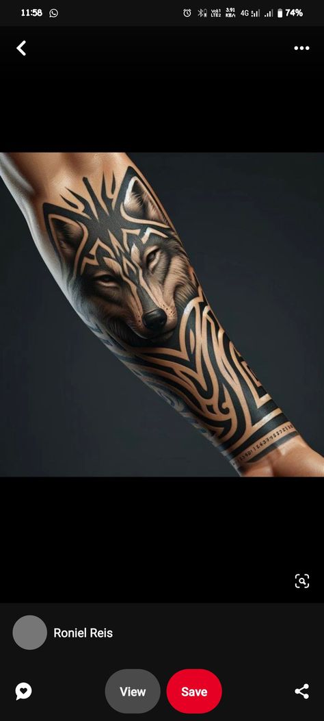 Half Sleeve Tattoos Wolf, Band Tattoos For Men, Outer Forearm Tattoo, Nature Tattoo Sleeve, Wolf Tattoo Sleeve, Inner Forearm Tattoo, Hourglass Tattoo, Band Tattoos, Forearm Band Tattoos