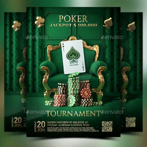 Poker Tournament Flyer Poker Advertising Design, Poker Tournament Flyer, Poker Poster, Black Poker Cards Wallpaper, Casino Poster, การออกแบบ Ui Ux, Football Logo Design, Visual Advertising, Casino Birthday