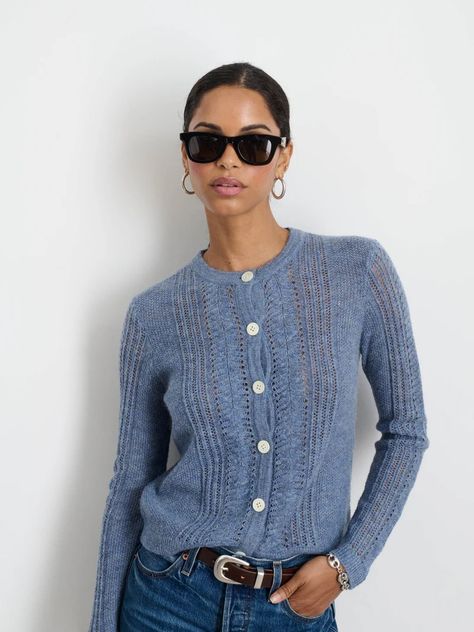 Addison Cardigan – Alex Mill Sweater Tucked Into Jeans, Autumn Knitwear, Alex Mill, Crop Cardigan, Buy Sweaters, Cardigan Knit, Slip Skirt, Fashion People, Friends Fashion