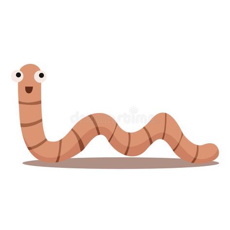 Illustrator of earthworm one vector illustration Worm Drawing, Cute Animal Illustration, Drawing Activities, Earthworms, Cute Clay, Art Drawings For Kids, Animals Images, Children's Book Illustration, Compost Bin