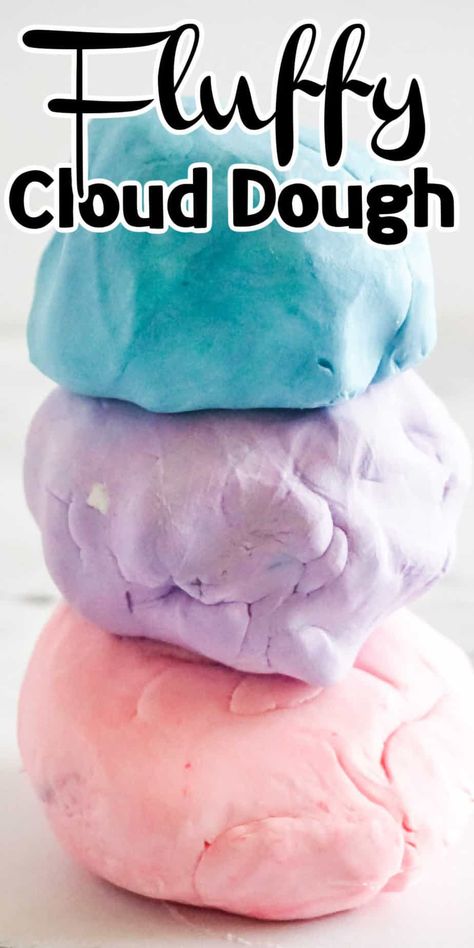 Christmas Cloud Dough, Cloud Dough Without Conditioner, Conditioner Playdough, Cloud Fluff, Cornstarch Dough, Cloud Dough Recipe, Putty Recipe, Moon Dough, Soft Play Dough