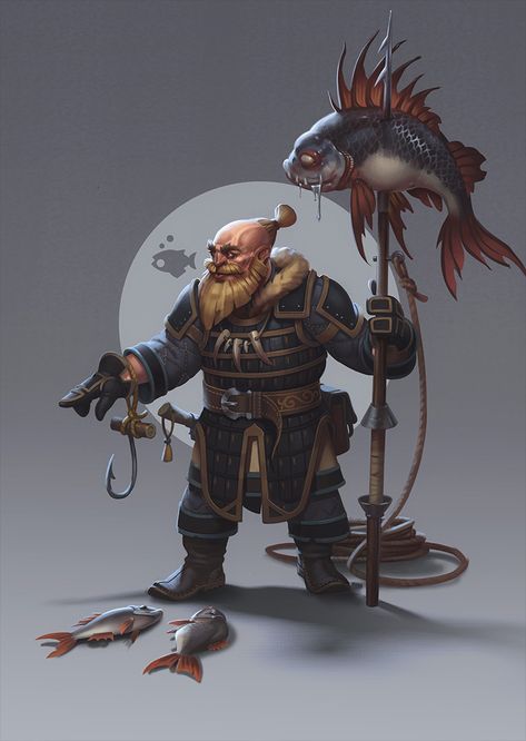 Fisherdwarf, Alexander Shatohin on ArtStation at https://www.artstation.com/artwork/e8Vvw Old Fisherman, Pathfinder Character, Dungeons And Dragons Game, The Elder Scrolls, Fantasy Races, Concept Art Character, Dungeons And Dragons Characters, Fantasy Rpg, Fantasy Inspiration