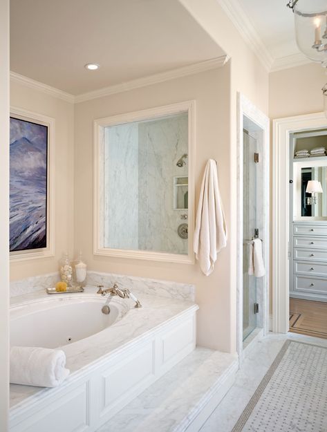 Built In Tub Makeover, Owners Bathroom, Lottery Dreams, Tub Decor, Master Tub, Marble Bathroom Designs, Big Porch, Toilette Design, Diy Bathtub