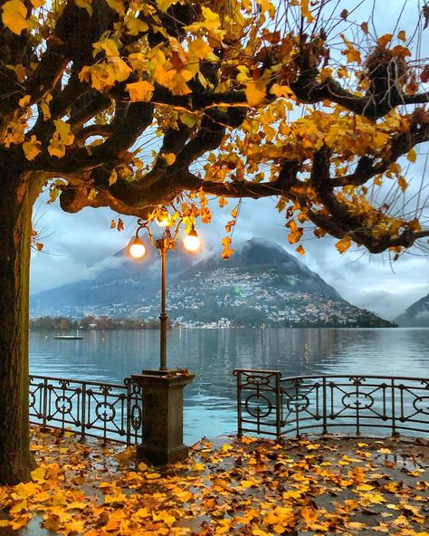 ☆🇨🇭✨🎨 #Lugano ✨🍁🍂 canton #Ticino . . . If interested to see more of my… Switzerland Places To Visit, Prague Architecture, Switzerland Bern, Switzerland Photography, Lugano Switzerland, Visit Switzerland, Europe Photos, Luxury Destinations, Zurich Switzerland