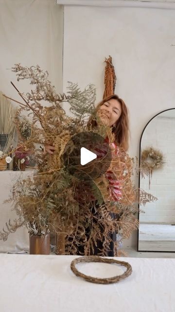 Jade Schol on Instagram: "One for the Autumn collection that will be live Thursday at 6:30pm!! 👀🍂 

A combination of bracken, hydrangeas & statice; finished with a gorgeous maroon satin ribbon. 

9 wreaths made so far! More to go 👌" Dried Hydrangeas Decor Ideas Fall, Statice Wreath, Natural Arrangements, Dried Hydrangeas, Autumn Collection, How To Make Wreaths, Satin Ribbon, Hydrangea, Dried Flowers