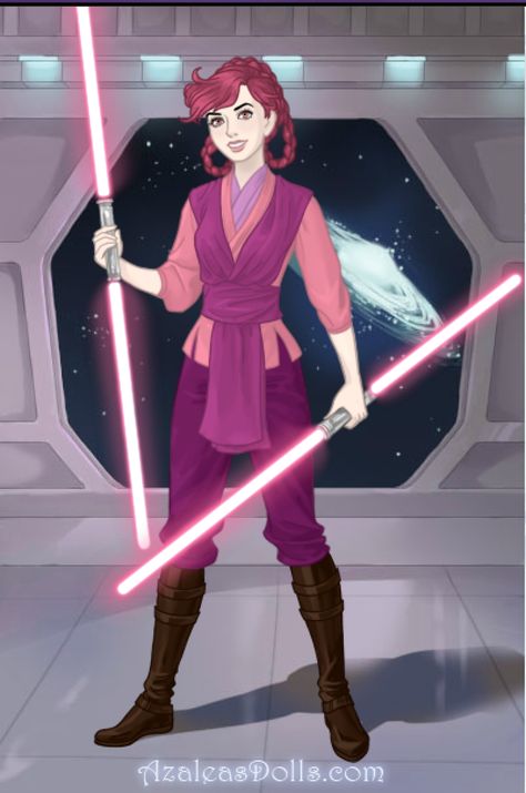 Lunar Pink as a Star Warrior in Star Wars style Purple Twilek, Twi'lek Oc, Twi'lek Jedi, Jedi Outfit, Star Wars Dress, Purple Alien, Star Wars Style, Jedi Costume, Twi Lek