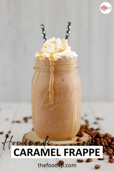 Learn how to make a refreshing caramel frappe at home. This recipe uses super easy ingredients to come together. It makes a perfect refreshing treat to start your summer days off right. Check out the recipe for McDonald's caramel frappe on our website. #mcdonaldscaramelfrapperecipe #mcdonaldscaramelfrappe #mcdonaldscaramelfrappecopycat Recipes With Salted Caramel, Mcdonalds Caramel Frappe, Protien Shake Recipes, Caramel Frappe Recipe, 310 Shake Recipes, Mocha Protein Shake, Protein Drink Recipes, Salted Caramel Mocha, Coffee Protein Shake