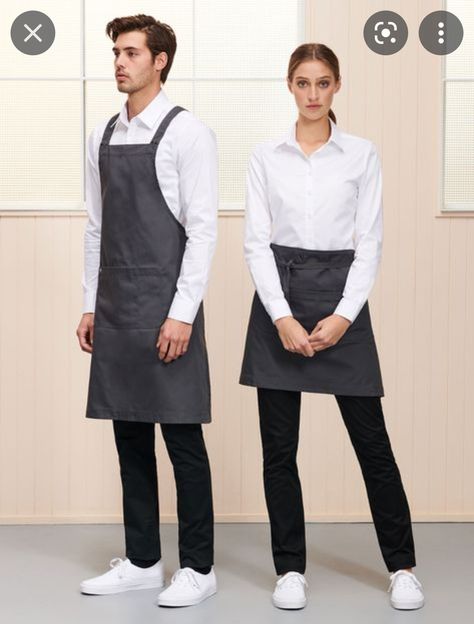 Waiter Uniform Design, Waiter Outfit, Cafe Uniform, Waitress Outfit, Waitress Uniform, Waiter Uniform, Employee Uniform, Uniform Ideas, Restaurant Uniforms