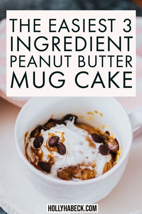 Easy Mug Cake 3 Ingredient, Easy Mug Cake 3 Ingredient Microwave Recipes, Mug Cake Microwave Easy 3 Ingredients, 3 Ingredient Mug Cake, Peanut Butter Mug Cake, Cake Microwave, Microwave Recipe, Chocolate Chip Mug Cake, Weigh Watchers