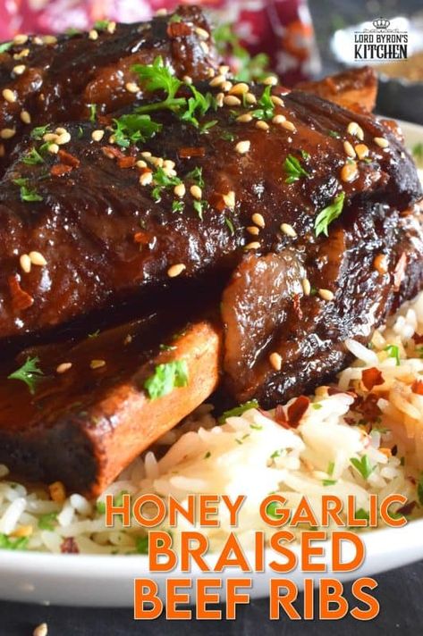 Braised Beef Ribs, Pork Bites, Condensed Milk Cookies, Beef Ribs Recipe, Braised Short Ribs, Baked Pork, Lord Byron, Braised Beef, Beef Short Ribs