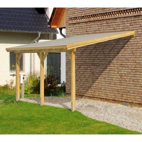 Jagram Contego Lean-to-Carport in Three Sizes House Add Ons, Lean To Carport, Lean To Shelter, Victorian Greenhouses, Lean To Roof, Pvc Roofing, Carport Sheds, Lean To Shed, Outdoor Shelters