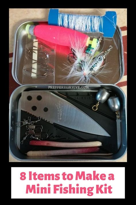 DIY Survival Fishing Kit for a Bugout Bag - Survival Prepper Survival Fishing Kit, Survival Fishing, Get Home Bag, Survivor Quotes, Survival Bag, Survival Supplies, Survival Quotes, Fishing Kit, Operation Christmas Child