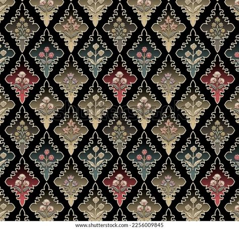 Ethnic Pattern Design, African Pattern Design, Fabric Paint Diy, Botanical Flower Art, Ajrakh Prints, Paisley Art, Textile Prints Design, Floral Seamless Pattern, Border Embroidery Designs