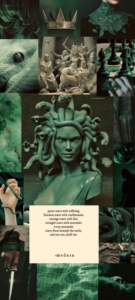 Green Medusa Aesthetic, Medusa Art Wallpaper, Medusa Art Aesthetic, Greek Goddess Wallpaper Aesthetic, Medusa Background Wallpaper, Medusa Phone Wallpaper, Medusa Archetype, Medusa Greek Mythology Art, Medusa Quotes Greek Mythology