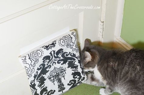 Easy Cat Door Fix - Cottage at the Crossroads Diy Cat Door, Cat Door Ideas, Diy Doggie Door, Door Curtains Diy, Airstream Camping, Cat Flap, Cat Anatomy, Savvy Southern Style, Pet Door