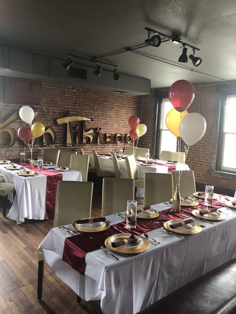 Maroon And Yellow Graduation Party, Gold Table Decorations, Gold Table Decor, Outdoor Graduation, Gold Table Setting, Graduation Party Centerpieces, Dinner Party Table, Graduation Theme, Gold Party