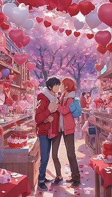 Valentines Day Anime, Valentines Anime, Background Anime, Couple In Love, Wallpaper Image, Anime Couple, Couple Wallpaper, Anime Love Couple, Anime Couples Manga