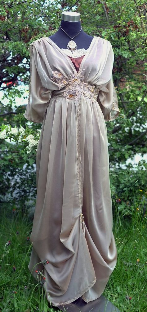 Edwardian taupe dress Downton Abbey inspired Brown bridesmaids | Etsy England Dress, Dresses Victorian, Edwardian Dresses, Brown Bridesmaid Dresses, Period Films, Period Fashion, Victorian Dresses, Taupe Dress, Period Dress