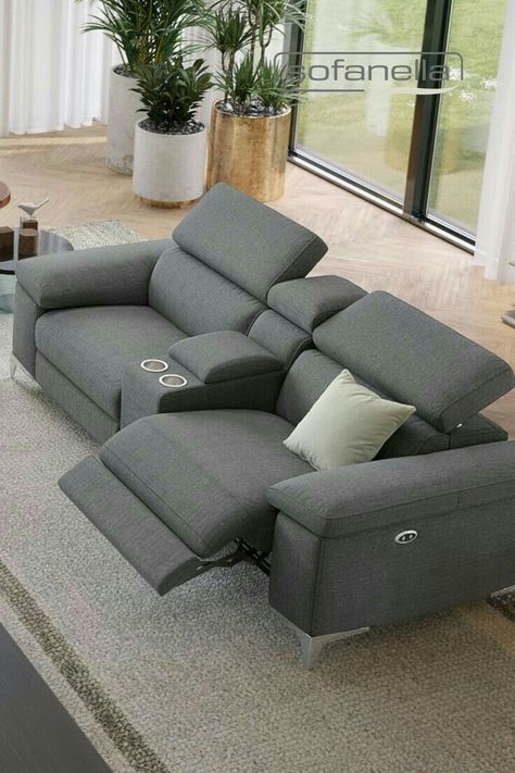 Modern Recliner Sofa, Couch Grau, Modern Living Room Sofa Set, Sofa Couch Design, Home Cinema Room, Corner Sofa Design, Latest Living Room Designs, Modern Sofa Living Room, Unique Sofas