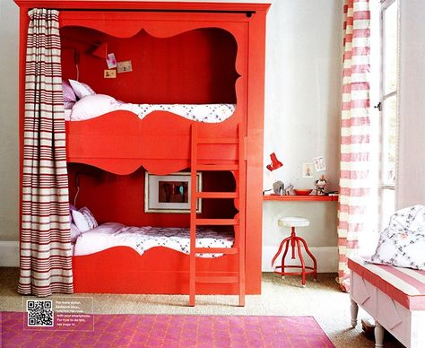 Cutout bunk bed. British Homes, Sleeping Nook, Bunk Rooms, Bunk Bed Designs, Space Bedding, Deco Originale, Kids Bunk Beds, Compact Living, Children's Bedroom