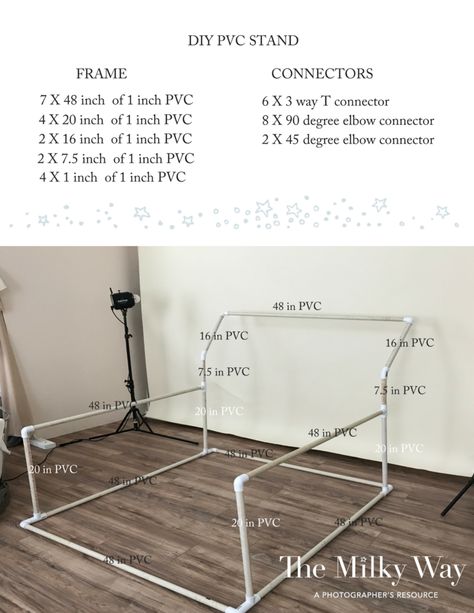 Diy Newborn Posing Stand, Newborn Posing Table Diy, Newborn Photography Stand, Table Top Backdrop, Diy Backdrop Stand, Pvc Backdrop, Diy Newborn Photography, Diy Photography Props, Newborn Photography Tips