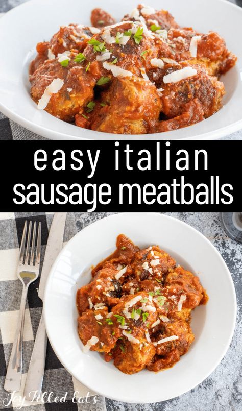 Pork Sausage Meatballs, Sausage Meatballs Recipes, Italian Sausage Meatballs, Easy Italian Meatballs, Noodle Recipes Homemade, Sausage Meatballs, Meatball Recipes Easy, Tasty Meatballs, Italian Meats