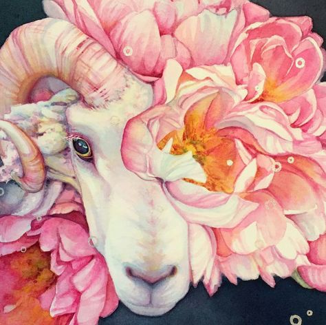 Arte Aries, Aries Art, Beautiful Bizarre, Aries Tattoo, Astrology Art, Zodiac Art, Aries Zodiac, Watercolor Animals, Facebook Twitter