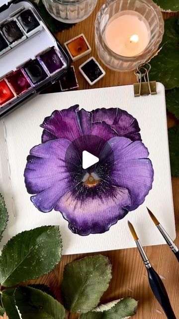 Painting Sketchbook, Watercolor Paintings For Beginners, Art Lessons For Kids, Acrylic Painting For Beginners, Watercolor Paintings Tutorials, Painting Tutorials, Painting Lessons, Watercolor Inspiration, Flower Art Painting