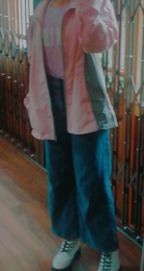 Outfit for today. abit of uwu + bruh girl style Bruh Girl Style, Bruh Girl, Outfit For Today, Pink Jacket, Girl Style, For Today, Girl Fashion, Outfit Inspo, Pants